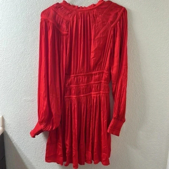 NWT Maje Short Satin Smocked Dress - Picture 4 of 9